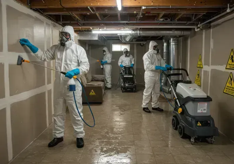 Basement Moisture Removal and Structural Drying process in Lansdowne, PA